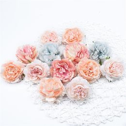 10pcs Silk peony flowers for scrapbook wedding flower wall bridal accessories clearance christmas home decor artificial flowers Y201020