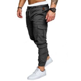 Multi-pocket Cargo Trousers Hop Harem Men's casual pants 2020 Male Trousers Mens Joggers Solid Pants Sweatpants LJ201104
