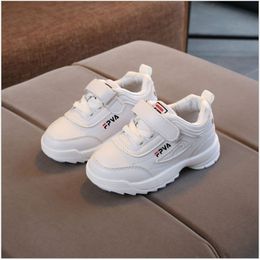 Spring Boys Girls Fashion Sneakers Baby/Toddler/Little Kids Leather Trainers Children School Sport Shoes Soft Running Shoes 201201