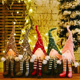 Christmas Faceless Doll Glowing Pendant Merry Christmas Decor Long Leg Xmas Tree Hanging Ornament 5 Pattern Wholesale