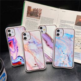 Newest Electroplating Marble Texture TPU Plastic Phone Cases For 11 12 Mini Pro Max Xr X Xs Max 7 8 Plus Ultra Thin Phone Back Cover Case