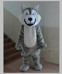 2018 High quality hot Wolf mascot costumes halloween dog mascot character holiday Head fancy party costume adult size birthday