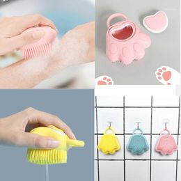 Bath Brushes, Sponges & Scrubbers 2 In 1 Cat Claw Shaped Soft Silicone Scrubber Dispenser Cleaning Rub Brush Body Skin Care Shampoo Containe