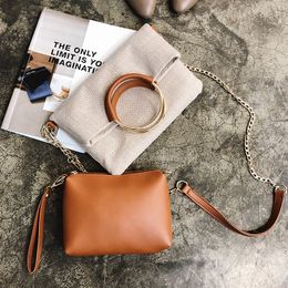 Vintage Ring Women Handbags Linen Composite Bag Day Clutches Fold Over Envelope Bags Chain Female Shoulder Crossbody Bag TotesHand bag Large