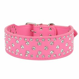 Traumdeutung Large Dogs Collars Rhinestone Accessories Pets Product Collar Personalized For Big Dog Collars Necklace greyhound LJ201109
