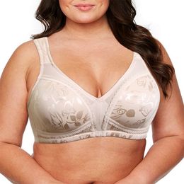 New arrival 34 36 38 40 42 44 46 B C D E F G Plus Size Bras Full Cups Unpadded Everyday Bra Minimizer For Women Floral Print 201202