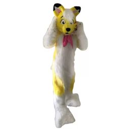 Festival Dress Yellow Husky Dog Mascot Costumes Carnival Hallowen Gifts Unisex Adults Fancy Party Games Outfit Holiday Celebration Cartoon Character Outfits
