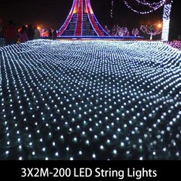 3*2M LED String Light Net Christmas Lights Outdoor Led Lights Decoration On The Wall Fairy Lights Party Wedding Pendant 201130