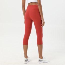 Women's Leggingss Capris Yoga Pants Gym Clothes Legging Solid Color High Waist Hip lululem women Lifting Exercise Align Pant Tights 2023ess