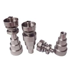 2021 Universal 6 In 1 Titanium nail 10/14/18mm Female And Male Domeless Nail Carb Cap For Glass Pipe Or Silicone