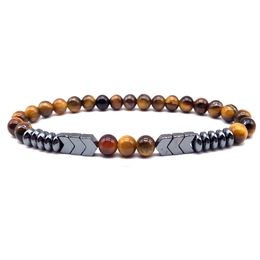 -Perlen Neue Stil Lava Tiger Eye Stone Armband Einfache Paare Herren- und Damenmode