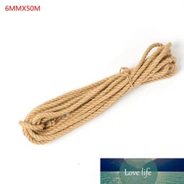 0.23 Inch 6mm Natural Jute Hemp Rope Retro Style DIY Craft Cord Braided Rope High Quality Hand Rope Natural Crafts Decoration