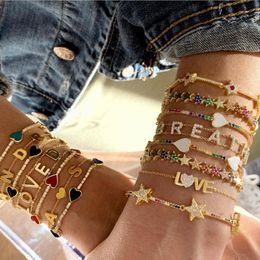 Rainbow Cz Bar Star Link Chain Bracelet 16+5cm Adjusted Bracelet 2019 Hot Fashion Colourful Cz Elegance Classic Jewellery For Women T7190615