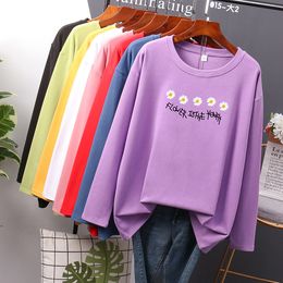 Maternity Fall Cotton Nursing Clothes Long Sleeve Floral Printed Lactation Top Plus Size Postpartum Women Breastfeeding T-shirt LJ201120