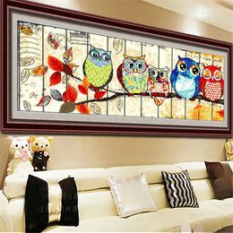 Huacan Diamond Painting 5d Owl Diamond Art Full Drill Mosaic Cross Stitch Animal Embroidery Cartoon Home Decor 201112