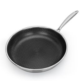 Stainless Steel Skillet - Nonstick Fry Pan - Induction Compatible - Multipurpose Cookware Use for Home Kitchen or Restaurant 201223