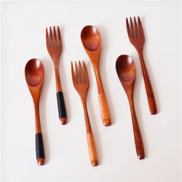 Woodiness Stirring Soup Spoon Dessert Straight Handle Tableware Forks Entanglement Long Gift Fork Eco Friendly Cutlery 4 95ht F2