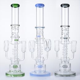 Sprinkler Perc Recycler Spiral Percolator Hookahs Straight Type Style Bongs Water Pipe With Glass Bowl Oil Dab Rigs Hookah 14mm Female Joint Thick Glass WP2120