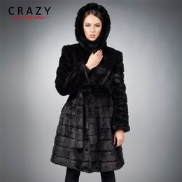 Winter Warm S - 7XL Customised Artificial Mink Fur Coats with a Hood Women Plus Size Luxury Fake Fur Jacket Coats faux fur coats 201029