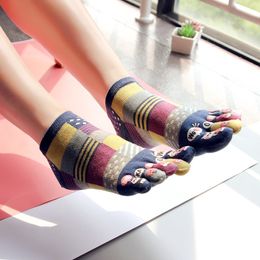 3 Pairs Cute Five Finger Socks Lady's Cotton Breathable 5 Toe Socks Girl's Novelty Socks 201109