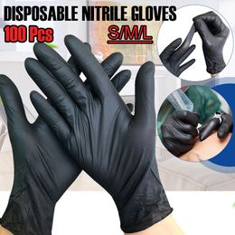 New 100PCS Black Disposable Gloves Latex Dishwashing/Kitchen/Work/Rubber/Garden Gloves Universal For Left and Right Hand Y200421