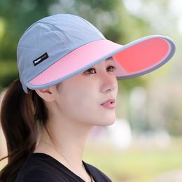 Summer Hat For Lovers Women Folding Foldable Uv Protection Sun Hat Visor Suncreen Floppy Cap Chapeau Femme Outdoor Beach Hat New Y200602