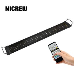 NICREW Lamp for Aquarium Fishing LED Lighting 24/7 Hour Automated with Controller Fish Tank Light for Aquarium 110V-240V 76-96cm Y200922