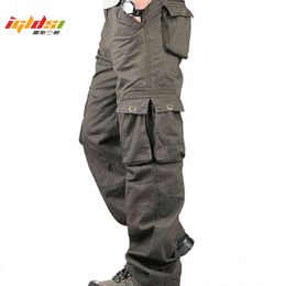 Men's Cargo Pants Cotton Casual Long Trousers New 2019 Plus Multi Pocket Pantalon Homme Men Fashion Military Tactical Pants Men H1223