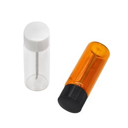 2020 Glass Snuff 4pcs/lot Clear/Brown metal Vial Spoon Spice Bullet Snorter box storage bottle Pill box mixed