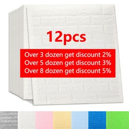 3D Wall Stickers Imitation Brick Bedroom Decor Waterproof Self-adhesive Wallpaper For Living Room Kitchen TV Backdrop Decor70*77 Y200102