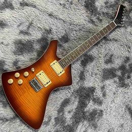 Custom Flamed Top Wash Burns Style Left Handed Electric Guitar