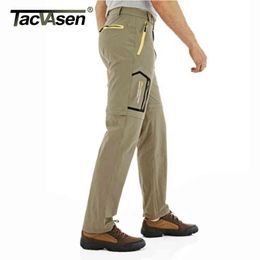 TACVASEN Lightweight Summer Convertible Pants Shorts Men's Quick Drying Pants Zipper Pockets Hiking Cargo Trousers Outdoor Male H1223