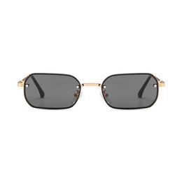 Fashion Rectangle Sunglasses 53cm Men Women Desinger UV400 Lenses Small Metal Frame Sun glasses Eyewear T23 with Cases