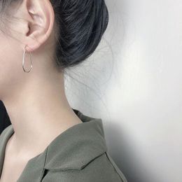 Hoop & Huggie 925 Silver Earrings Earring Simple Geometric Square Ear Ring Personality Temperament Trend Wild Girl Woman Jewelry1