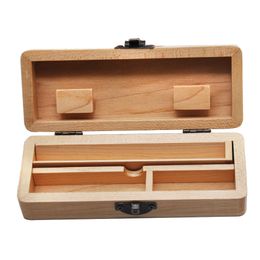 151mm Small Wood Smoking Storage Case with Nature Rolling Tray Tobacco Storage Stash jar Wholesale logo Oem