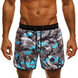 CHAMSGEND Summer Men's Elastic Camouflage Swim Shorts Fashion Swimwear Beach Casual Shorts Surf Swimwear 20201328F