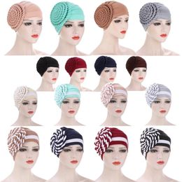 Elegant Spring Autumn Ladies Fashion Hats Side Braid Two-Colour Baotou Caps Party Cap Dubai Turban Caps Headwear Banquet Hats