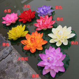 18cm EVA Floating Water Artificial with Green Leaves Party Home Garden Desktop Fish Tank Pool Decoration Fake Plants