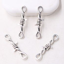 10pcs Silver Plated 3D Thorns Metal Connectors Pendant Gothic Necklace Bracelet DIY Charm Jewellery Handicraft Making 34*9mm