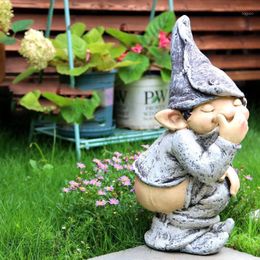 Decorative Objects & Figurines Pastoral Funny Character Cement Bare Ass Boy Ornaments Outdoor Lawn Villa Crafts Courtyard Garden Statue Deco