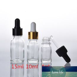 200pcs/lot Empty 10ml Clear Glass Dropper Bottle with glass eye droppers for essential oils aromatherapy e liquid cigarettes