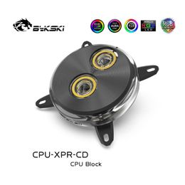 2022 kupfer cpu-kühlkörper Fans Coolings Bykski CPU Wasserblock Metall CD Design Kreis für Intel LGA 1366 / 115X / 2011/2066 Kühler RGB 5V Kühlkörper Kupfer CPU-XPR-CD