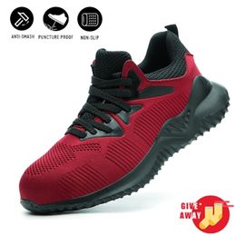 Men Safety Steel Toe Cap Slip Summer Lightweight Breathable Work Shoes Anti-smashing Construction Sneaker buty robocze Y200915