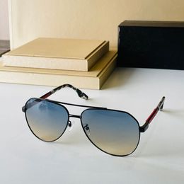 Hochwertige Sonnenbrille mit sportlichem Effekt, PS51WS, rote Linie, Sonnenbrille, modisch, für Herren, Damen, Designer-Brillen, polarisierte Brillen, klassische Brillen aus Metall mit Sohle, mit Box