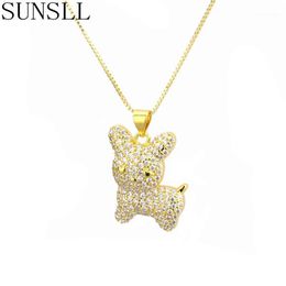 puppy necklaces UK - Pendant Necklaces SUNSLL Arrival Copper Necklace Cubic Zirconia Puppy For Women  children Fashion Jewelry Birthday Gifts1