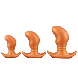 NXY Dildos Anal Toys Liquid Silica Gel Pea Shaped Vestibular Plug Masturbation Device for Men and Women Soft External Expansion Fun Adult Products 0225