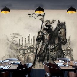 Custom Photo Wallpaper 3D Chinese Style Retro Samurai Restaurant Tooling Background Wall Mural European Style Creative Wallpaper