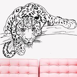 Cheetah Wall Decals Sticker Animal Leopard Decal Vinyl Art Bedroom Living Room Decoration Self Adhesive Children Room D753 201130