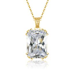 14K Gold Diamond Gemstone Pendants Necklaces for Women 925 Sterling Sliver Square Romantic Wedding Engagement Female Jewellery