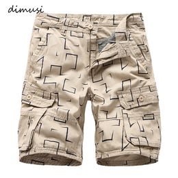 DIMUSI Summer Men's Cargo Casual Cotton Fitness Knee Length Male Breathable Beach Shorts Board Joggers C1117